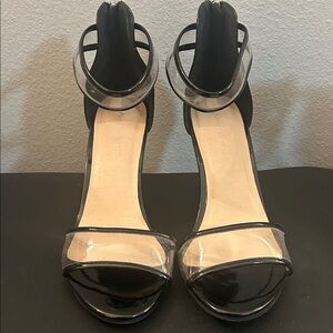 Ashley Stewart Black and Clear Heels